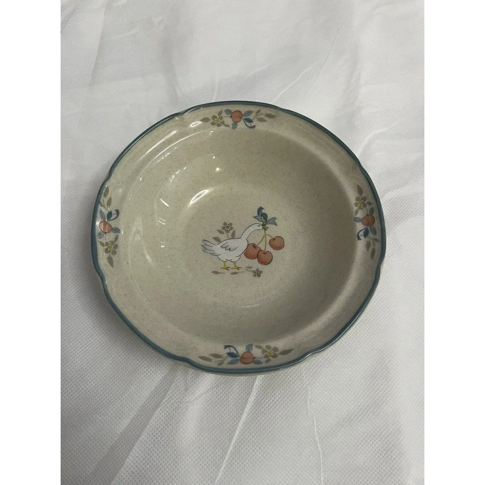 VTG International Tableworks Stoneware Marmalade Goose‎ Soup Cereal Bowl 2 Pc